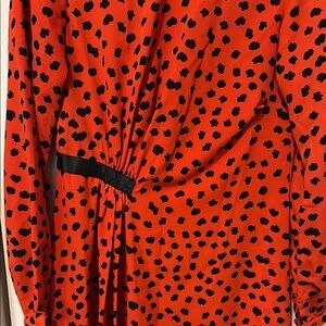 Hunter Bell Red and Black Asymmetrical Dress